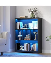 Vlsrka 31.5 Inch Wide Cube Bookcase with Tri-Color Sensor Light