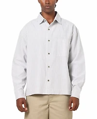 Carre Men's Oxford Stripe Long Sleeve Button Up Shirt