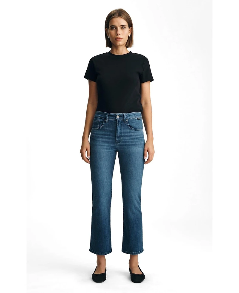 Mavi Jeans Women's Anika Mid Rise Cropped Flare
