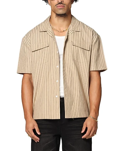 Saint Morta Men's Gothic Pinstripe Button Up Shirt