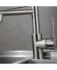 Phying Kitchen Faucet with Pull Down Sprayer Brushed Nickel Stainless Steel Single Handle Kitchen Sink Faucets