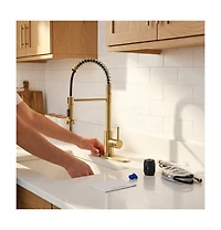 Phying Kitchen Faucet with Pull Down Sprayer Industrial 1 Handle 1 Hole Or 3 Hole Faucet for Farmhouse Camper Laundry Utility Rv Wet Bar Sinks