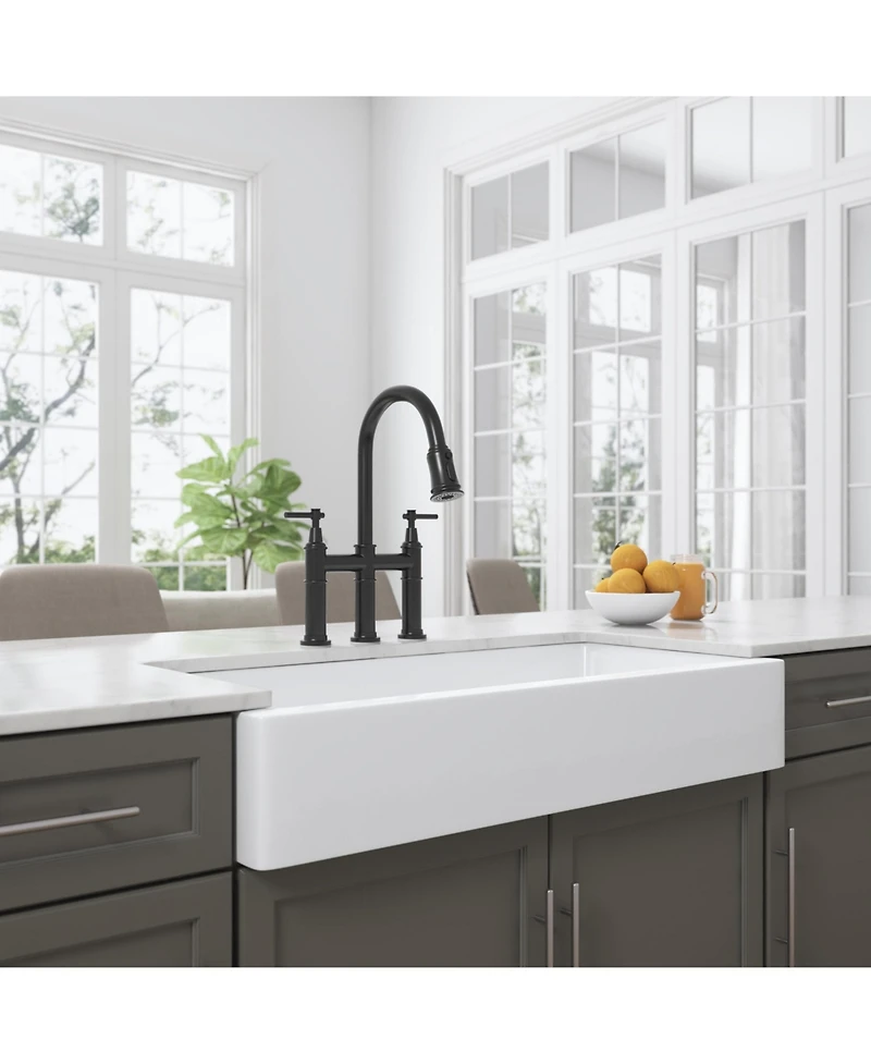 Phying Bridge Kitchen Faucet with Pull-Down Sprayhead in Spot