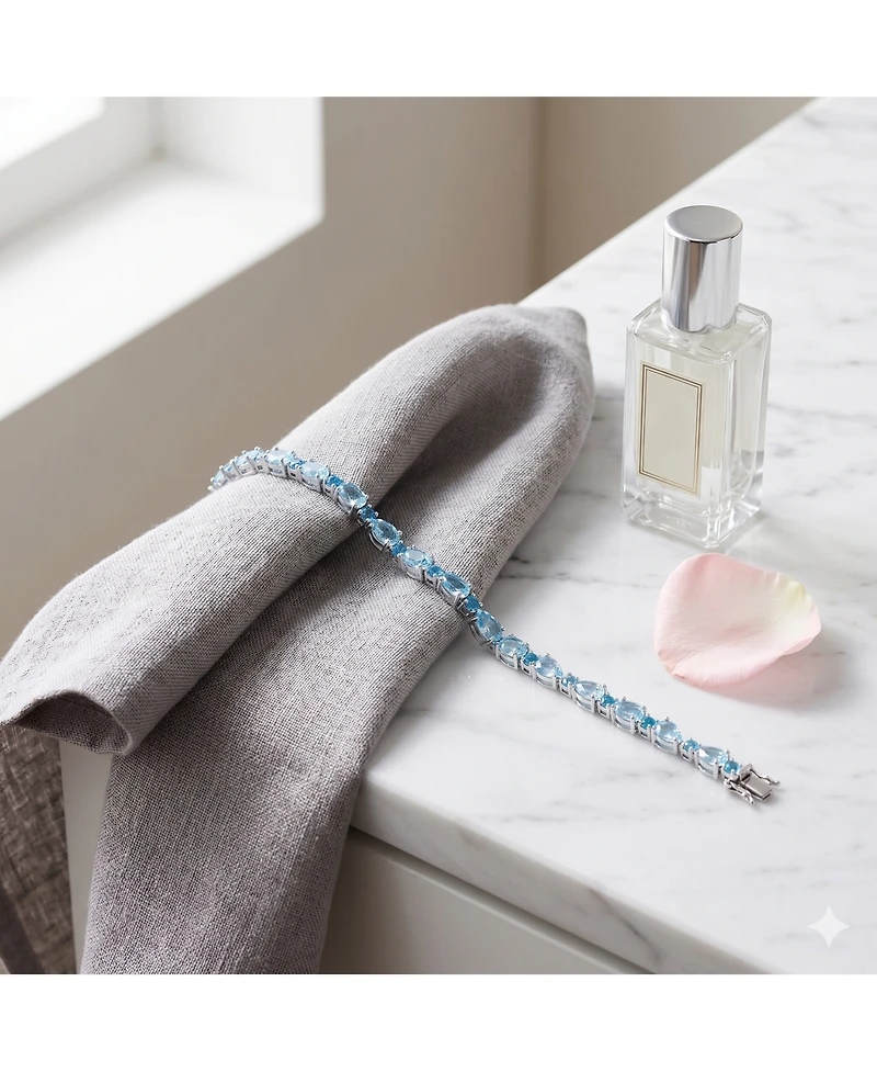 Simona Multi-Shaped Gem Bracelet - Sky and Swiss Topaz