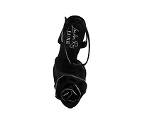 London Rag Women's Candela Floral Rhinestone Accent Heel Sandals