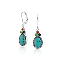 Bling Jewelry Lapis, Turquoise Western Dangle Earrings