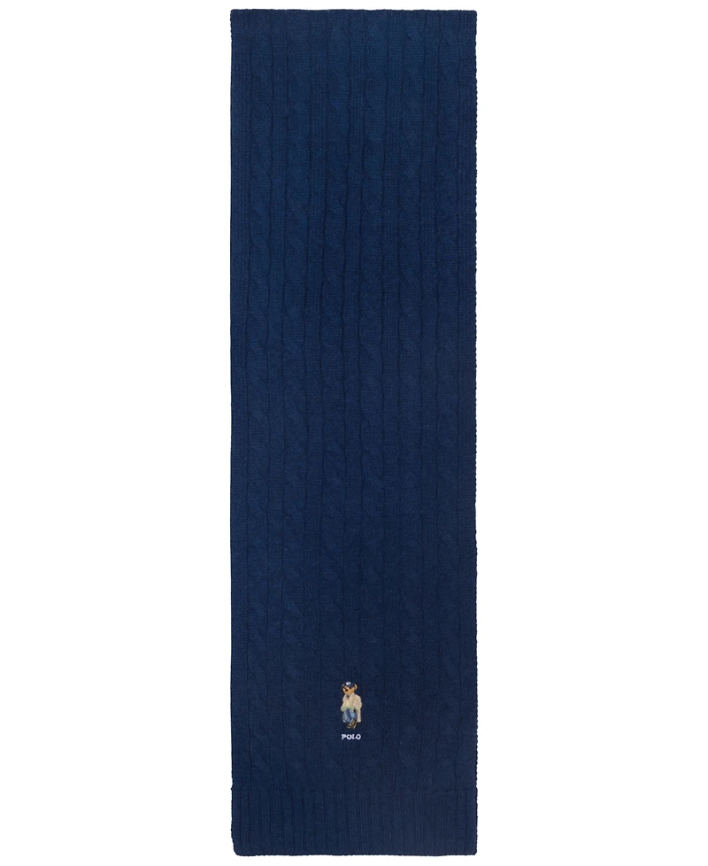 Polo Ralph Lauren Men's Wool Blend Litchfield Bear Cable Knit Scarf