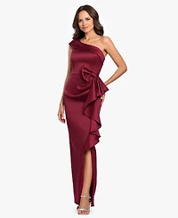 Betsy & Adam Women's Arcadia One-Shoulder Side Bow Ball Gown