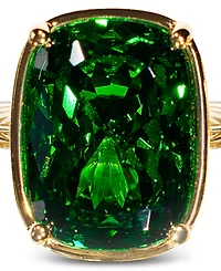 Sterling Forever Elongated Cushion Emerald Cubic Zirconia Cocktail Ring