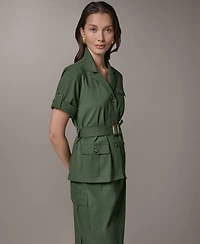 Donna Karan Weekend Women's Short-Sleeve Belted Safari Jacket