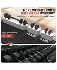 Fed Fitness Adjustable Dumbbells Set, 20LB (10 Lb Pair) Free Weight Set with Connector, 2 in 1 Dumbbells Set Used as Barbell, Kettlebells