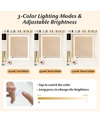 Slickblue Tall Makeup Vanity Table with Mirror and Smart Charging Station for Bedroom
