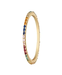 Adornia Gold Cubic Zirconia Rainbow Eternity Band Ring