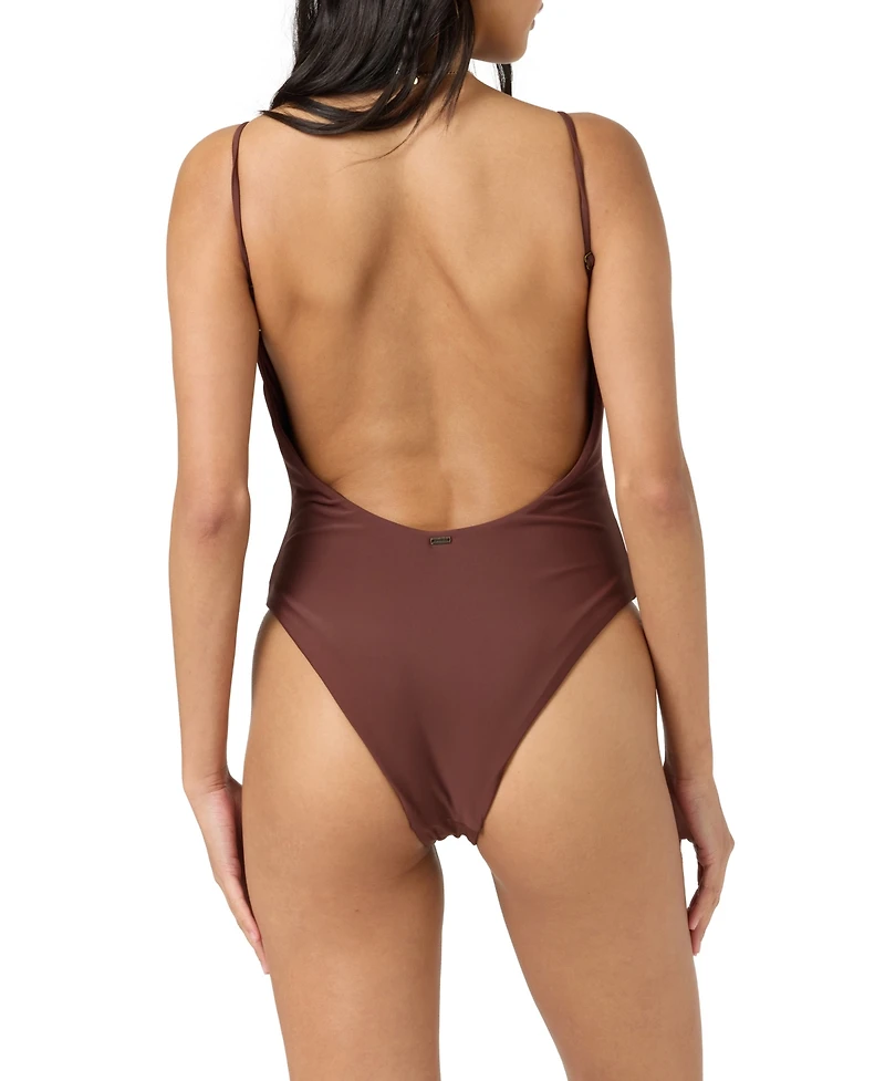 O'Neill Juniors' Solid Scoop Front One-Piece Swimsuit
