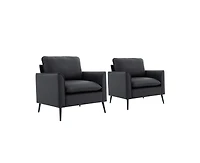 sumyeg Leather Upholstered Sofa Chair Set of 2
