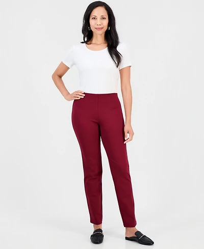 Jm Collection Women's Ponte-Knit Pull-On Ankle Pants, Exclusively at Macy's