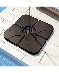 Sugift 20 in Water Filled Patio Umbrella Base Plate for Offset Umbrellas