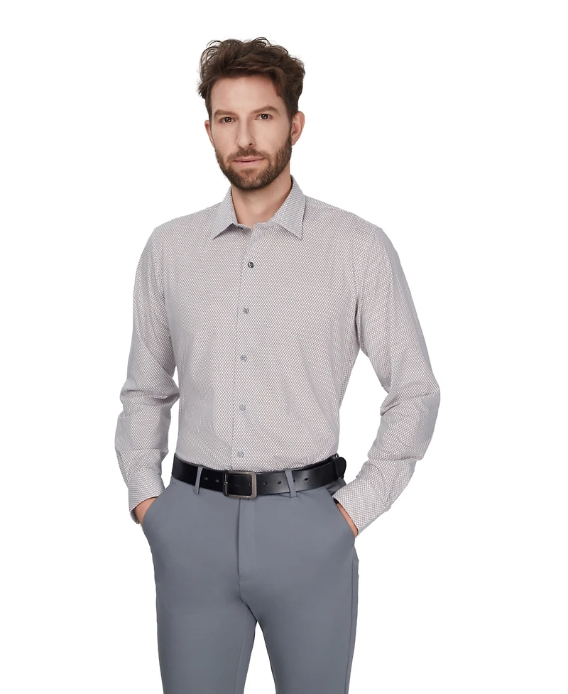 Alfani Men's Geometric Pattern Spread-Collar Dress Shirt, Macy's Exclusive