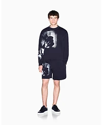 A|X Armani Exchange Men's Exposed Flower Fleece Shorts