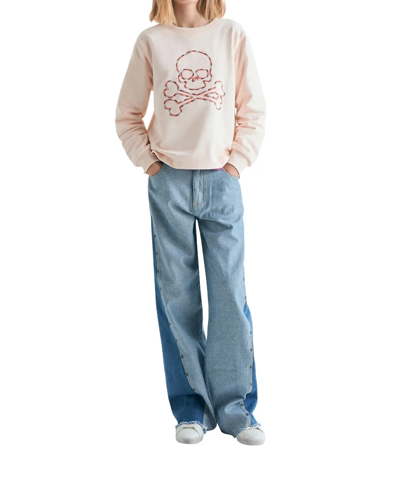 Scalpers Big Girls embroidered sweatshirt with contrast