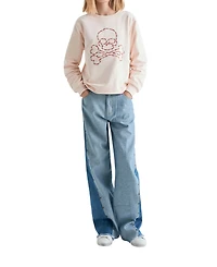 Scalpers Big Girls embroidered sweatshirt with contrast