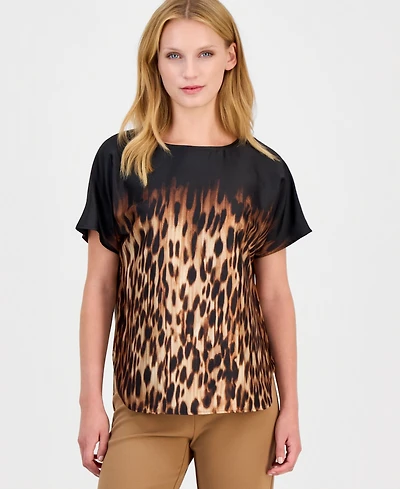 Anne Klein Women's Leopard-Print Blouse