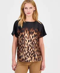 Anne Klein Women's Leopard-Print Blouse
