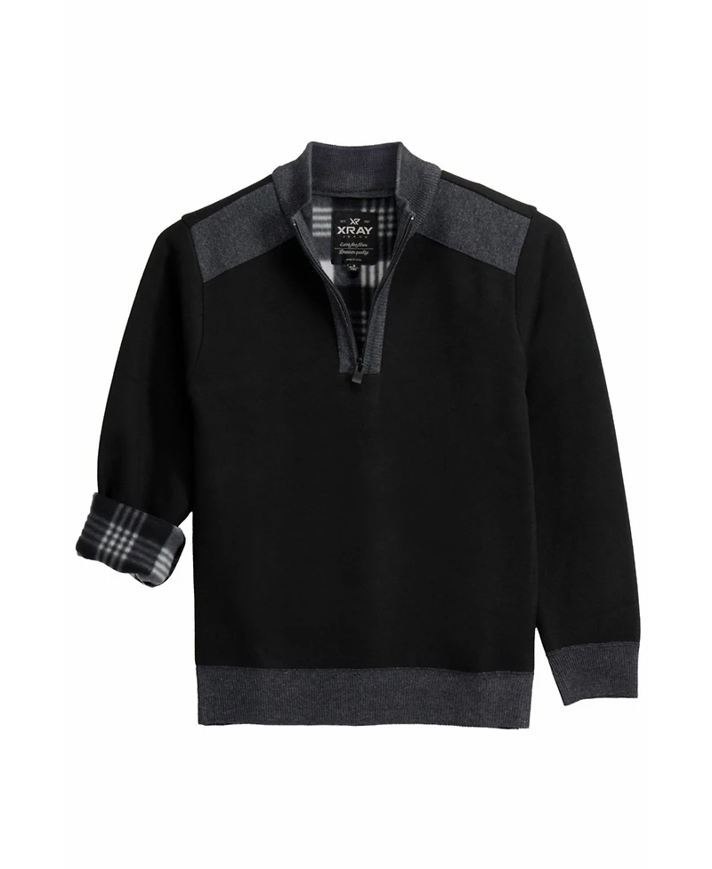 Xray Boys Quarter Zipper Fleece Flannel Lining Sweater