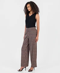 Anne Klein Women's High Rise Pull-On Wide Leg Pants
