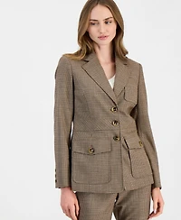 Anne Klein Women's Plaid Three-Button Blazer