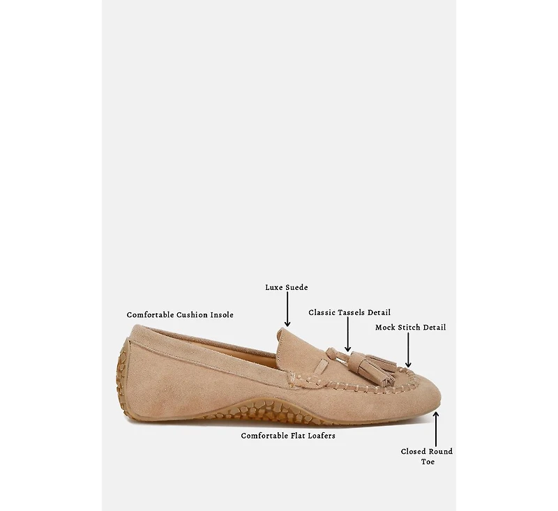 Rag & Co Kipstar Suede Round Toe Tassel Loafers