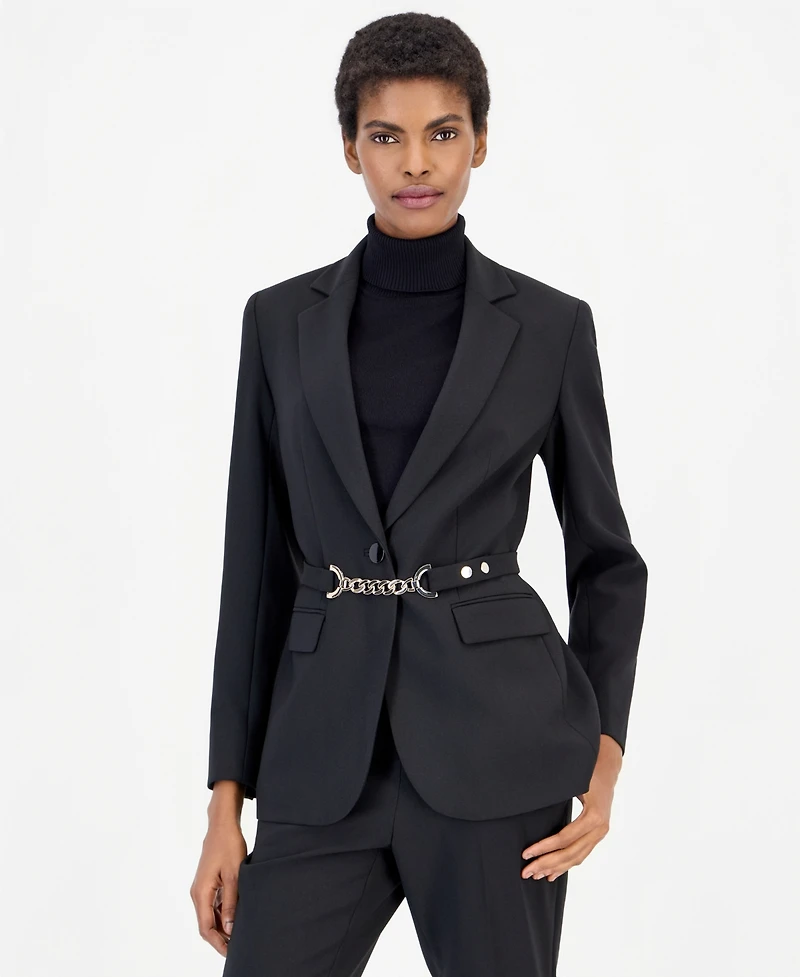 Anne Klein Women's Notch Collar Belted Blazer