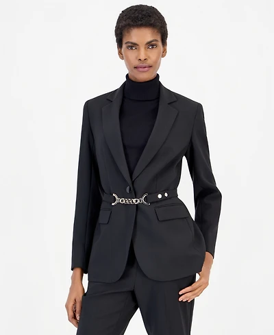 Anne Klein Women's Notch Collar Belted Blazer