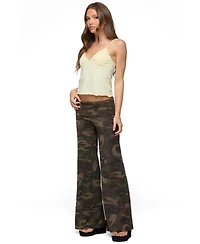 Edikted Women's Lumielle Camo Wide Leg Foldover Pants