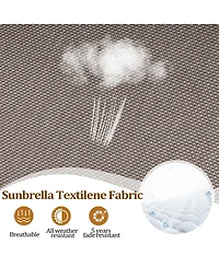 Pellebant Outdoor Patio Sunbrella Fabric Swivel Aluminum Bar Stools