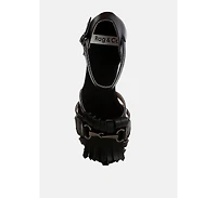 Ramita Horsebit Fringe Flat Sandals