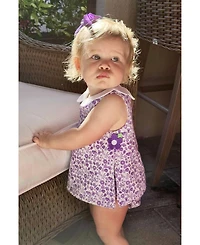 Florence Eiseman Baby Girl Printed Pique Dress and Bloomer with Flowers