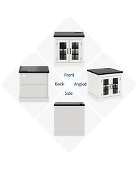 homfan Buffet Cabinet with Glass Doors and Storage, Sideboard Built-in Power Outlet, Ideal for Kitchen, Living Room, Coffee Bar, Pantry
