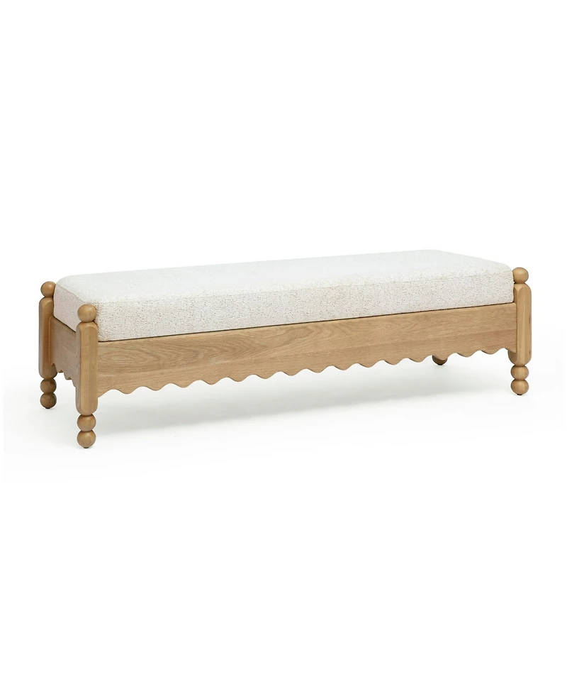 Tov Furniture Thelma 55.9" Fabric Performance Basketweave Bench