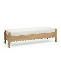 Tov Furniture Thelma 55.9" Fabric Performance Basketweave Bench