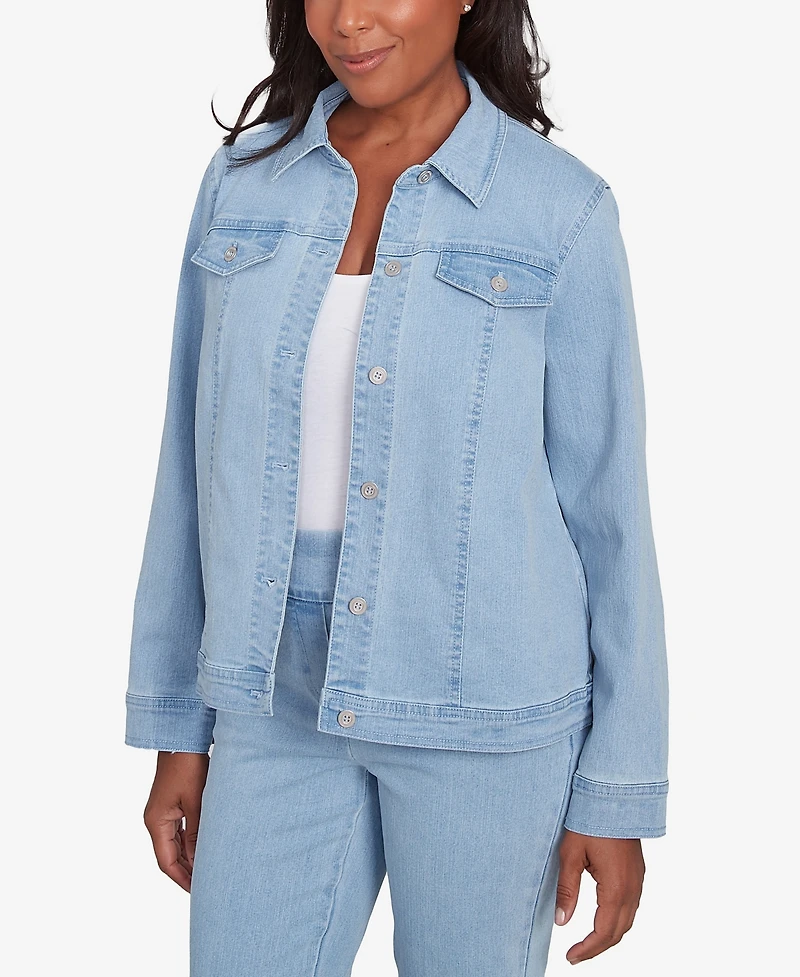 Alfred Dunner Petite Classic Fit Denim Jacket