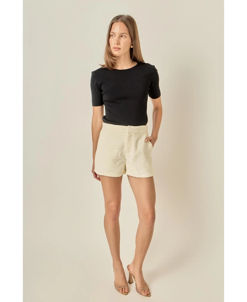 English Factory Women's Textured Shorts