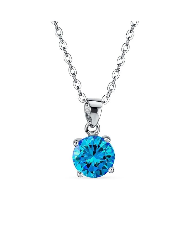 Bling Jewelry 4CTW Round Cz Solitaire Stud Earrings and Pendant Necklace Set .925 Sterling Silver