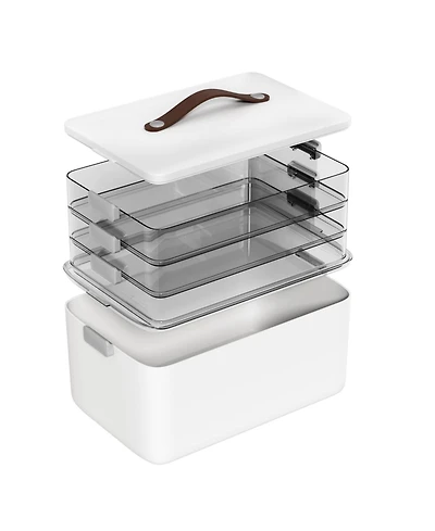 Xdovet 4-Tier StorBox Latch Bin Leather Handle
