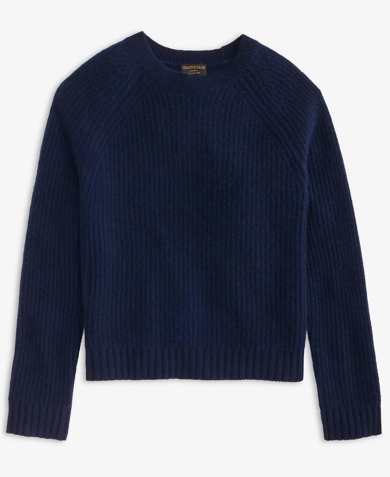 Charter Club Women's Cashmere Shaker Stitch Crewneck Sweater, Macy's Exclusive