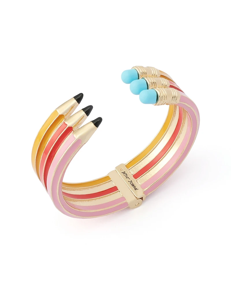 Betsey Johnson Pink Best In Class Triple Pencil Bangle Bracelet