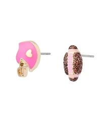 Betsey Johnson Pink Betsey Ball Football Stud Earrings