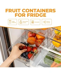Xdovet Stackable Storage Drawers with Handles for Fridge Kitchen Pantry Bathroom
