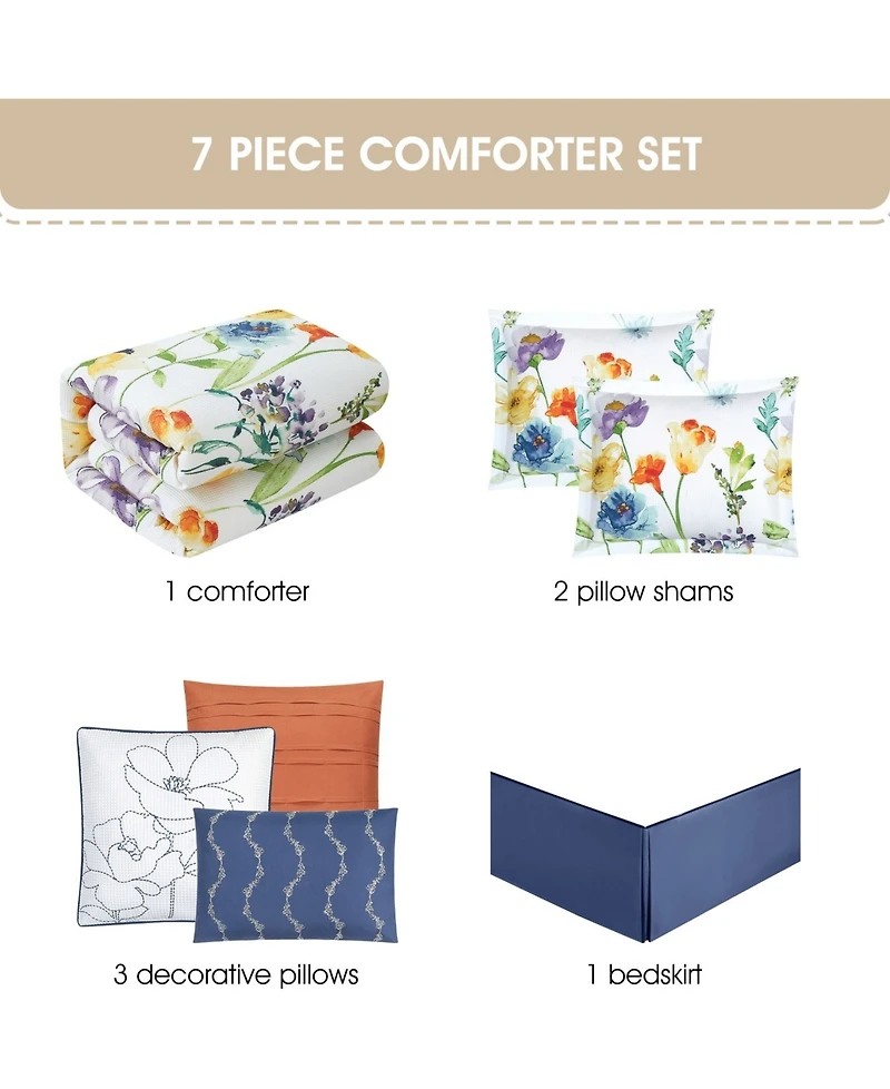 Stratford Park Anayel Floral 7-Piece Comforter Set