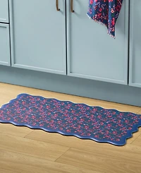 Draper James Field Flowers Scallop Edge Comfort Kitchen Mat, 39" x 19.69"